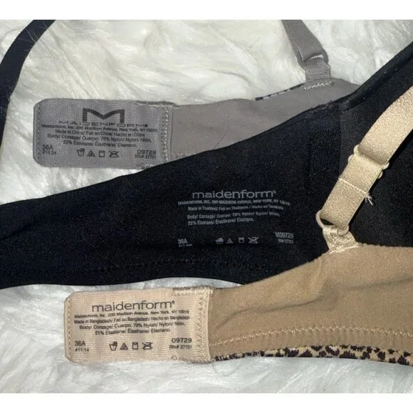 3 Maidenform 09729 Love The Lift Demi Push Up Bras Padded Underwire Womens 36A